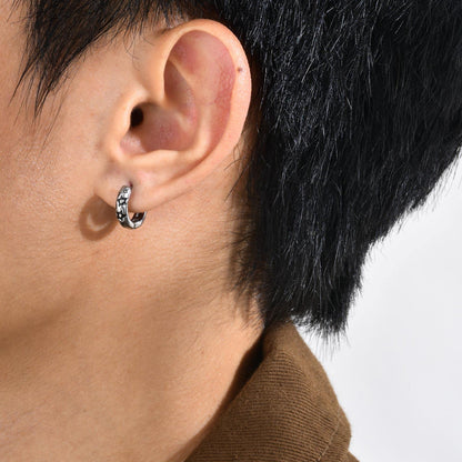 Rockyu ピアス メンズ シルバー 星形フープ ステンレス 金属アレルギー対応 スターピアス