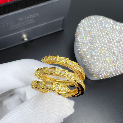 Rockyu スネークリング レディース フリーサイズ ジルコニア 蛇指輪 金属アレルギー対応