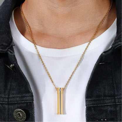 Rockyu メモリアルペンダント 遺骨入れ ステンレス製 メンズ 高級鏡面仕上げ