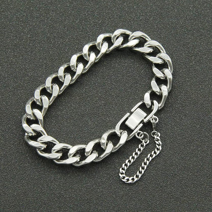 Rockyu ブレスレット メンズ 喜平チェーン シルバー ステンレス 太め 幅10mm