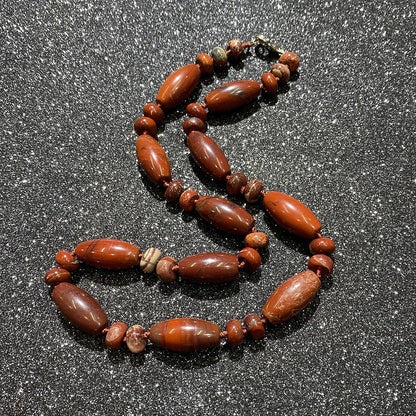 Rockyu 天然石ビーズ ロングネックレス レディース メンズ兼用 数珠風セーターチェーン