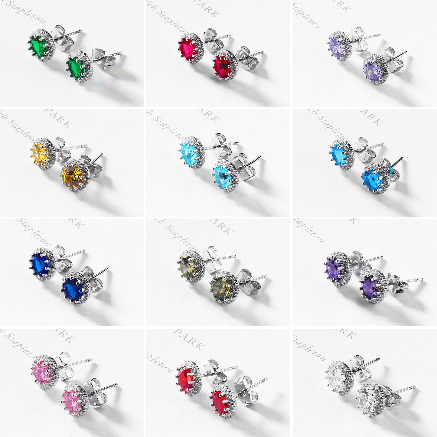 Rockyu ピアス レディース スタッド 一粒ジルコニア 丸型 シルバー キャッチ付き