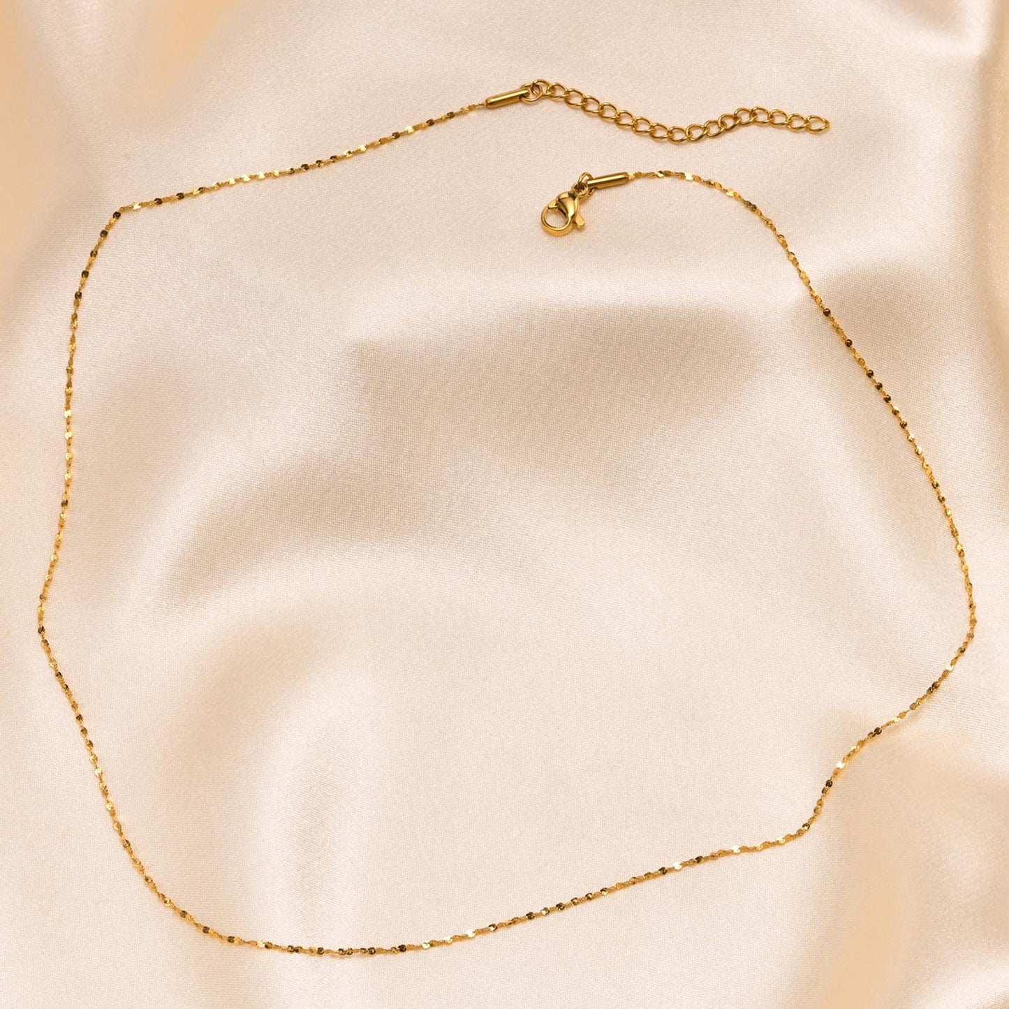 Rockyu ネックレス レディース ゴールド シルバー ステンレス 細チェーン アレルギー対応