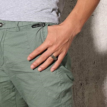 メンズ印台リング｜ステンレス 幅広 スクエアデザイン 指輪 金属アレルギー対応