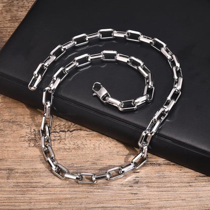 オーバルリンクチェーンネックレス｜メンズ ステンレス製 太め9.2mm シルバー 55cm