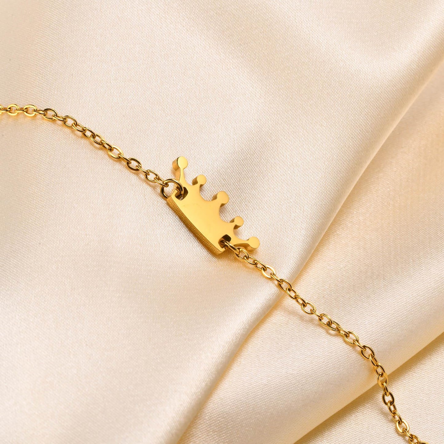 Rockyu クラウンモチーフブレスレット ステンレス製 レディース