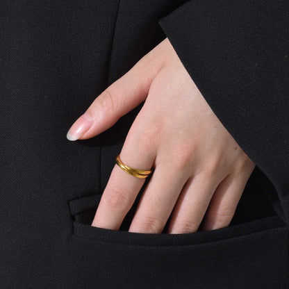 Rockyu トリニティリング 指輪 レディース メンズ 2連/3連/4連 ステンレススチール 幅2mm/3mm 金属アレルギー対応