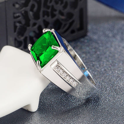 Rockyu メンズ 印台リング シルバー＆ブラック 瑪瑙×ジルコニア フリーサイズ ステンレス製 金属アレルギー対応