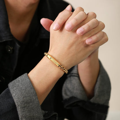 Rockyu ベネチアンチェーン ブレスレット メンズ ステンレス製 シンプルデザイン 6mm 幅 選べるカラー