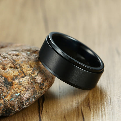 Rockyu ステンレススピナーリング メンズ｜シンプル＆重厚感の3色展開