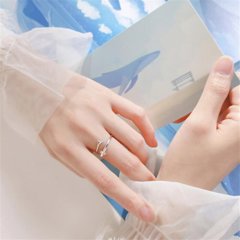 Rockyu イルカモチーフリング レディース シルバー999 フリーサイズ 指輪