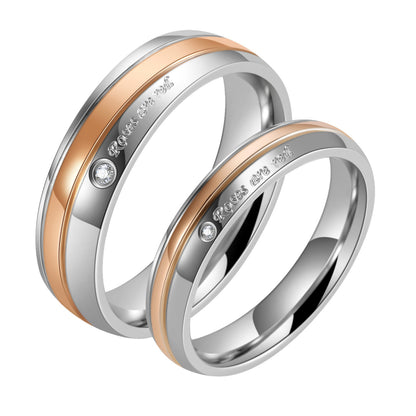 ローズ・アー・レッド ペアリング｜シンプル＆高品質ステンレス製 シルバー×3色ラインが選べる愛の証リング