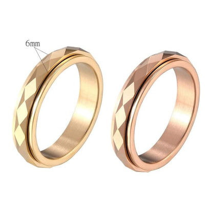 Rockyu ステンレスリング メンズ＆レディース兼用 6mm 幅広 ツイストデザイン