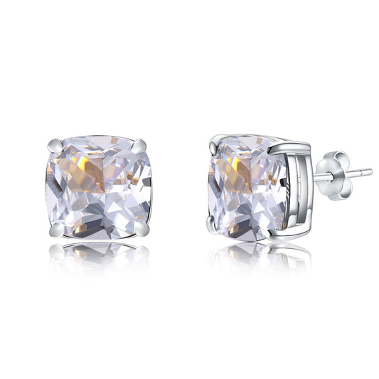 Rockyu スクエアカット オニキス風 レディースピアス シルバー925 一粒デザイン アジアンエスニック風