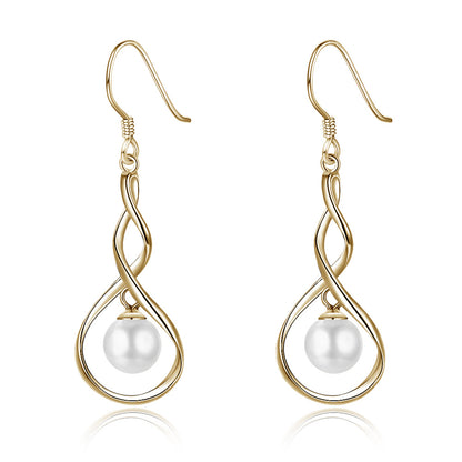 Rockyu ピアス レディース シルバー925 フック パール ひょうたんデザイン 真珠