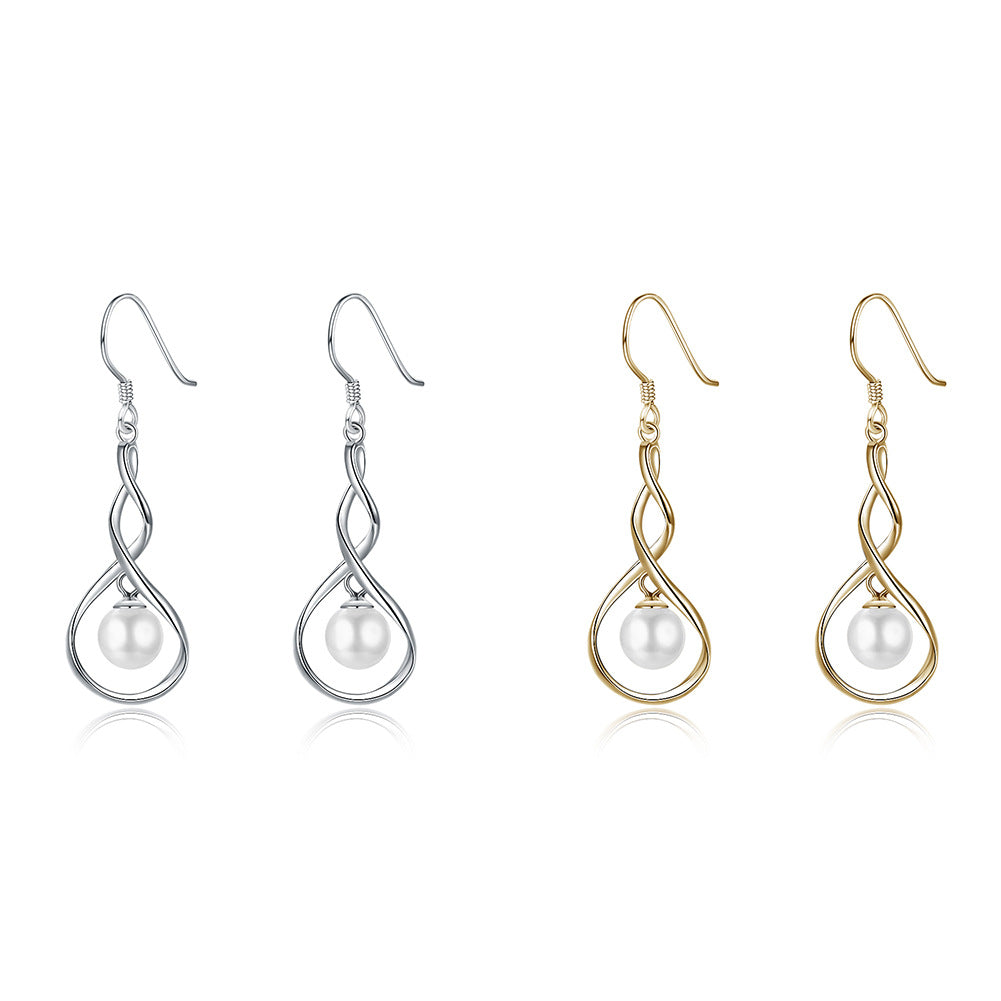 Rockyu ピアス レディース シルバー925 フック パール ひょうたんデザイン 真珠