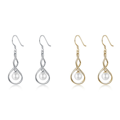 Rockyu ピアス レディース シルバー925 フック パール ひょうたんデザイン 真珠