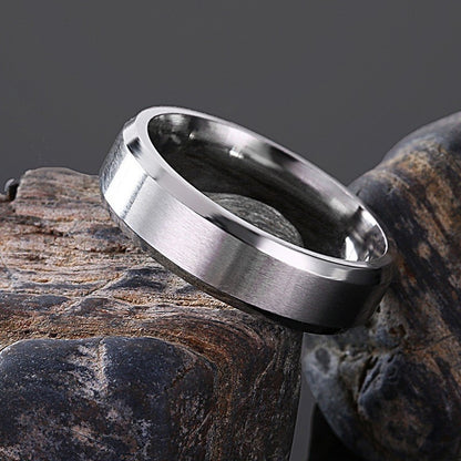 Rockyu タングステンリング メンズ 平打ち 4mm ヘアライン加工 シンプル指輪