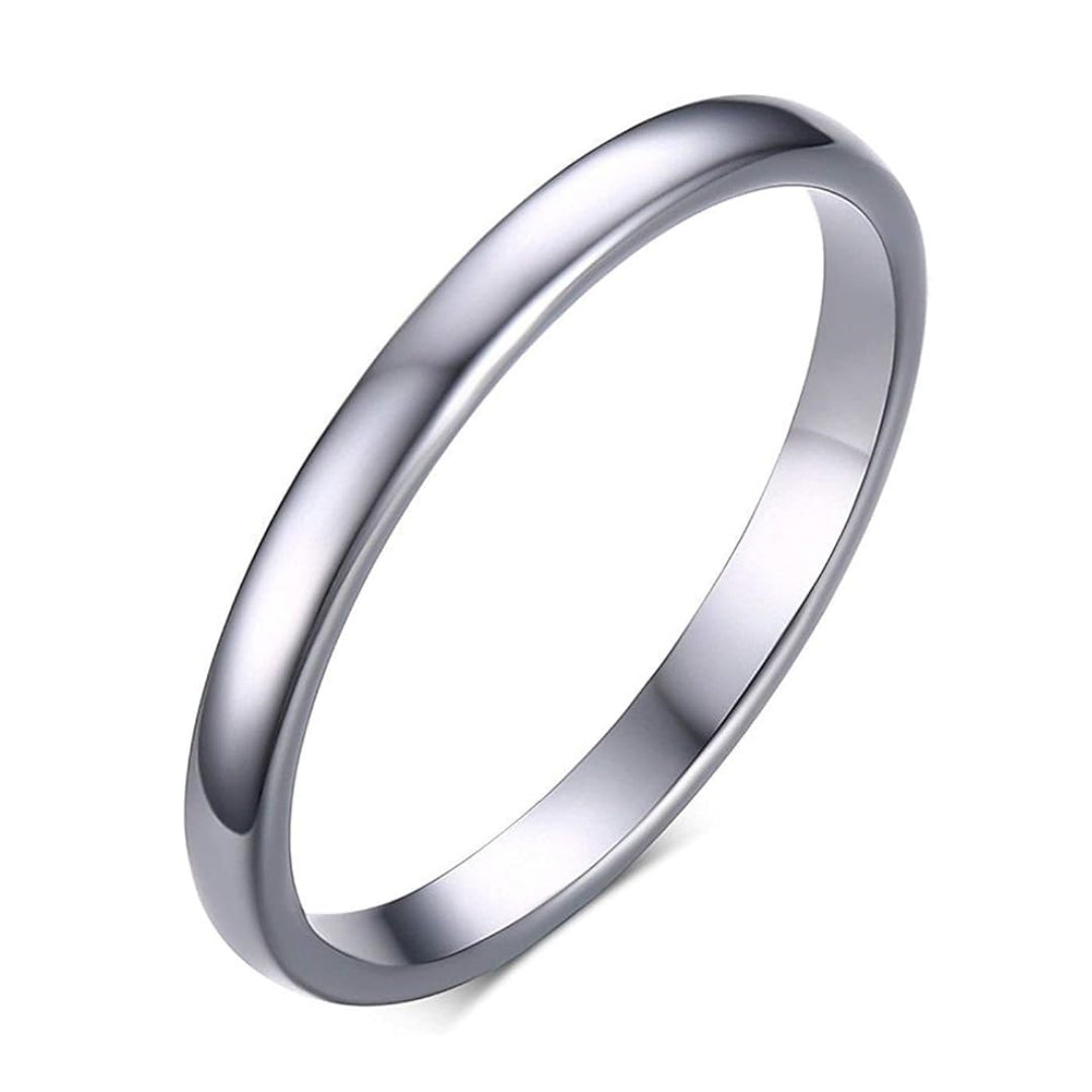 Rockyu タングステン リング 細身 2mm シンプル おしゃれ 指輪 男女兼用 全5色