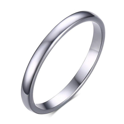 Rockyu タングステン リング 細身 2mm シンプル おしゃれ 指輪 男女兼用 全5色