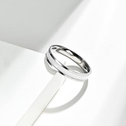 Rockyu シンプルステンレスリング レディース 3.5mm幅 金属アレルギー対応 エナメル加工