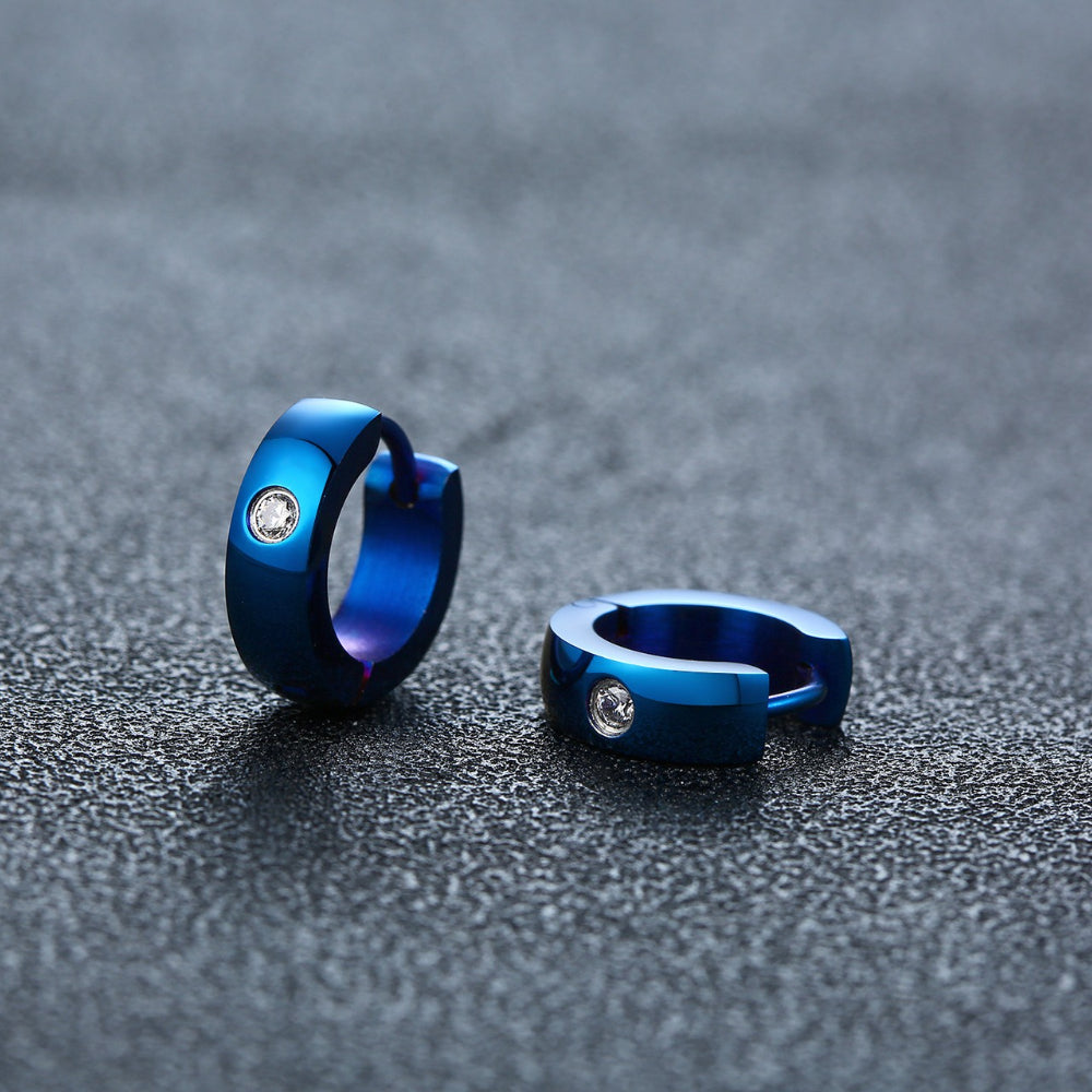 Rockyu サージカルステンレス フープピアス メンズ レディース 幅広 シンプル ジルコニア 金属アレルギー対応