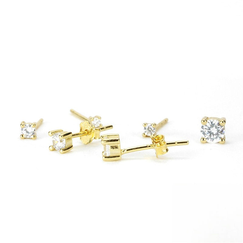 Rockyu レディースピアス 6本セット 小粒ジルコニア スタッド 軟骨ピアス 金属アレルギー対応 可愛い 韓国風デザイン