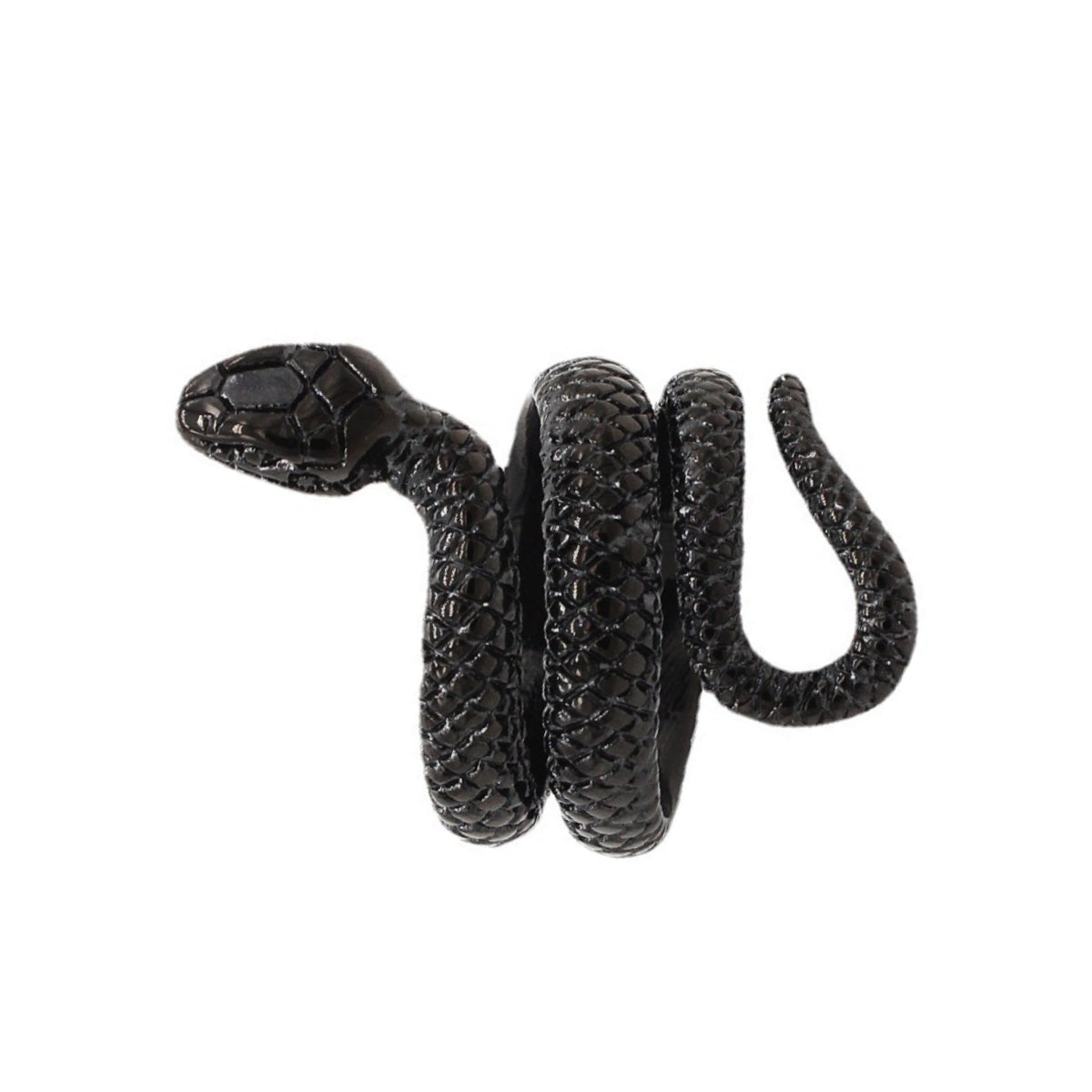 Rockyu スネークリング メンズ フリーサイズ ヘビモチーフ チタン指輪