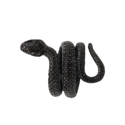 Rockyu スネークリング メンズ フリーサイズ ヘビモチーフ チタン指輪