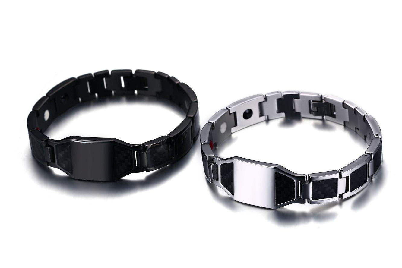 Rockyu メンズ 磁気ブレスレット フリーメーソン チタン ゲルマニウム内蔵 高級感ブレス