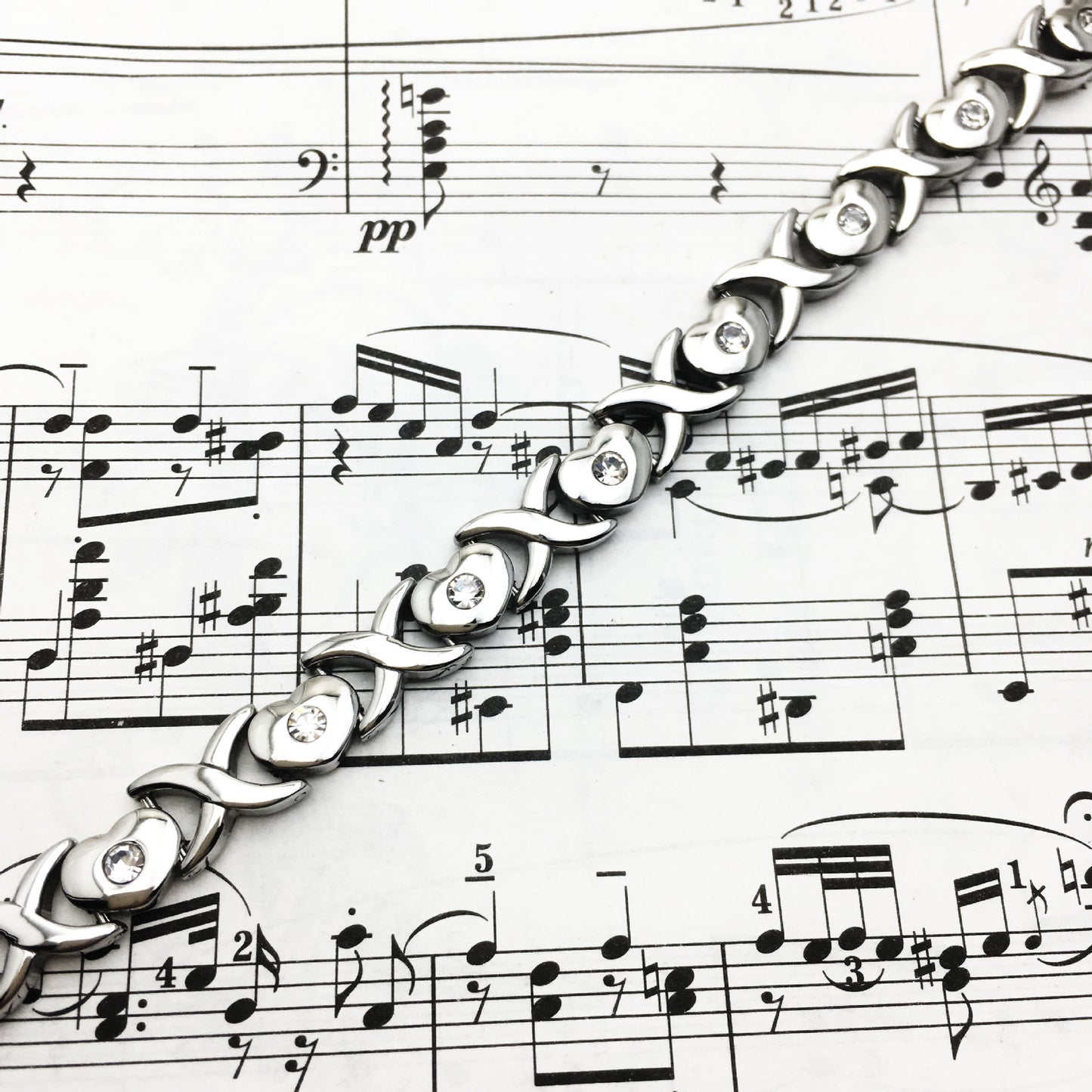 Rockyu ブレスレット レディース 磁気 ゲルマニウム ステンレス シルバーチェーン おしゃれ