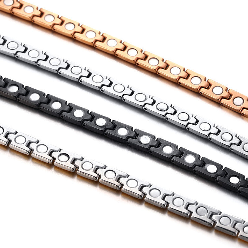 Rockyu 磁気ネックレス メンズ レディース兼用 ステンレス製 アレルギー対応 3色展開