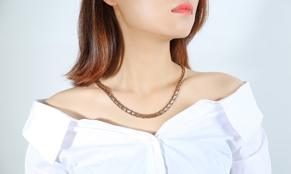 Rockyu 磁気ネックレス メンズ レディース兼用 ステンレス製 アレルギー対応 3色展開