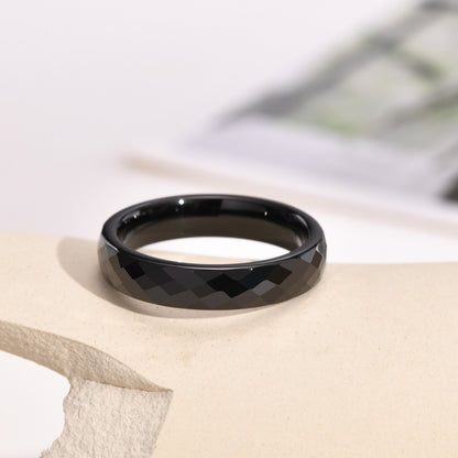 Rockyu タングステン リング メンズ 多面カット ゴールド シルバー ピンクゴールド おしゃれ 指輪