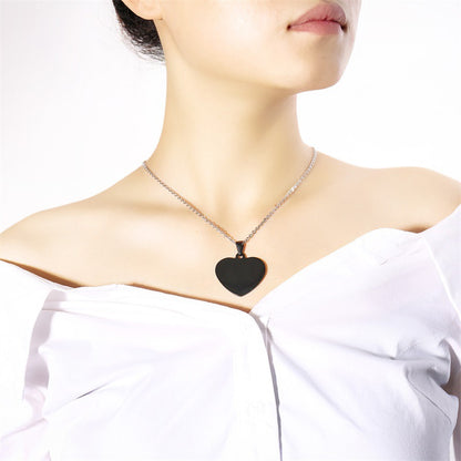 Rockyu ネックレス メンズ レディース ハートペンダント シンプル ステンレス 金属アレルギー対応