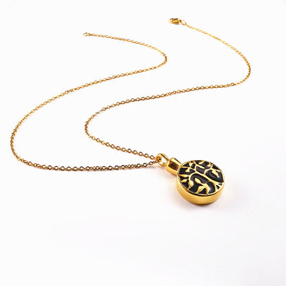 Rockyu メモリアルネックレス レディース 生命の樹デザイン 遺骨入れペンダント チタン製 ゴールド仕上げ