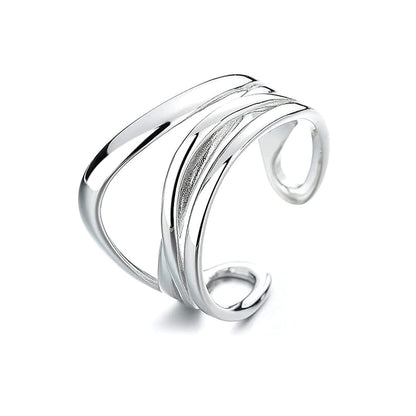 Rockyu レディース多連クロスリング フリーサイズ シルバー ゴールド 金属アレルギー対応