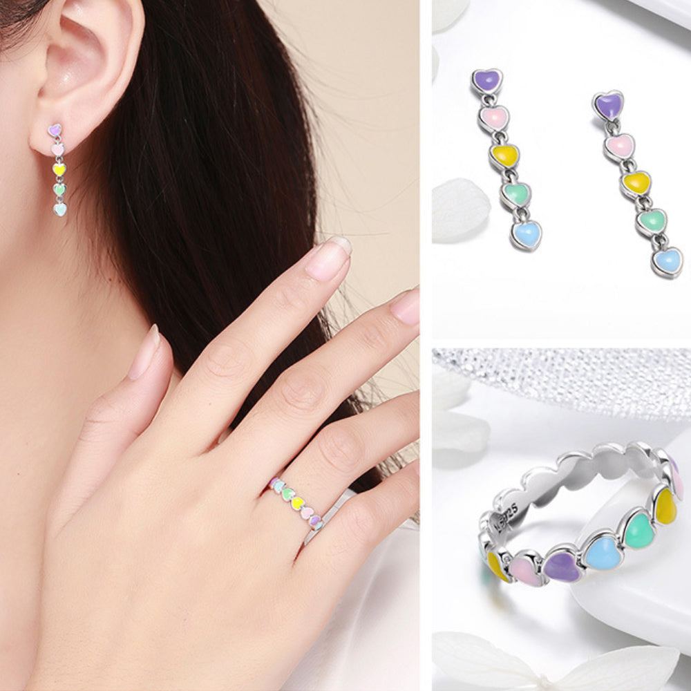 Rockyu ブレスレット レディース シルバー ハートブレスレット 調整可能 純銀製 金属アレルギー対応 ギフト