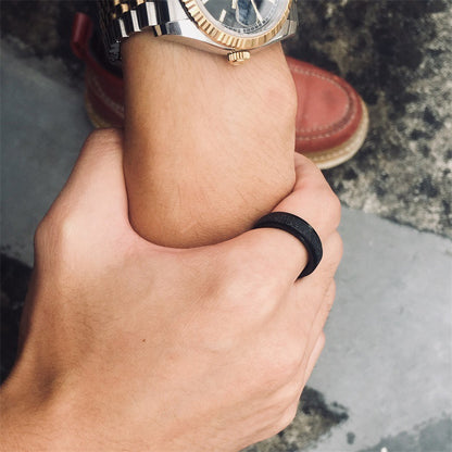 Rockyu 回転リング メンズ ステンレス製 マット加工 ストレス解消 指輪