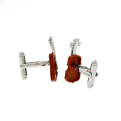 Rockyu メンズカフス バイオリンモチーフ ユニークデザイン 楽器好きにおすすめ