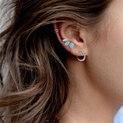 Rockyu レディースピアス シルバー925 クロスデザイン ジルコニア フープリング 金属アレルギー対応 ゴールド シルバー