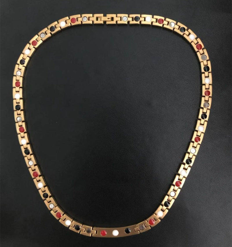 Rockyu ジュエリー 磁気ブレスレット ゴールド ステンレス レディース メンズ ジルコニア おしゃれ プレート