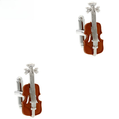 Rockyu メンズカフス バイオリンモチーフ ユニークデザイン 楽器好きにおすすめ
