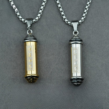 Rockyu ネックレス メンズ メモリアル 遺骨入れ ステンレス ゴールド＆シルバー お守りペンダント