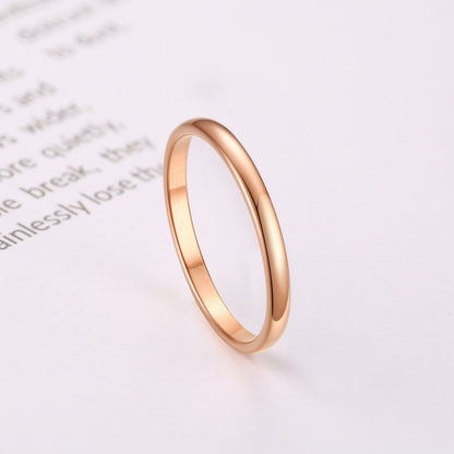 Rockyu ステンレス極細リング 2mm シルバー・ピンクゴールド・ブラック・ゴールド ピンキー対応