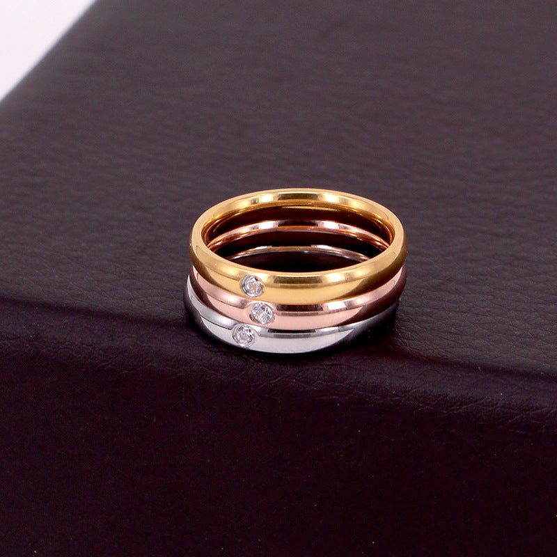 Rockyu シンプル一粒ジルコニアリング｜チタン製レディースリング