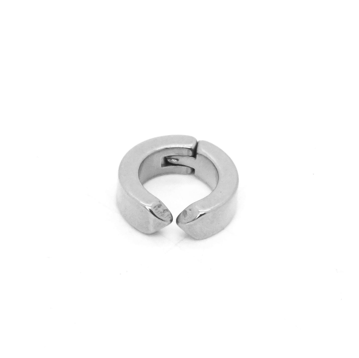 Rockyu ピアス メンズ フェイク フープ チタン製 シルバー&カラーバリエ 穴不要 光面リングイヤリング