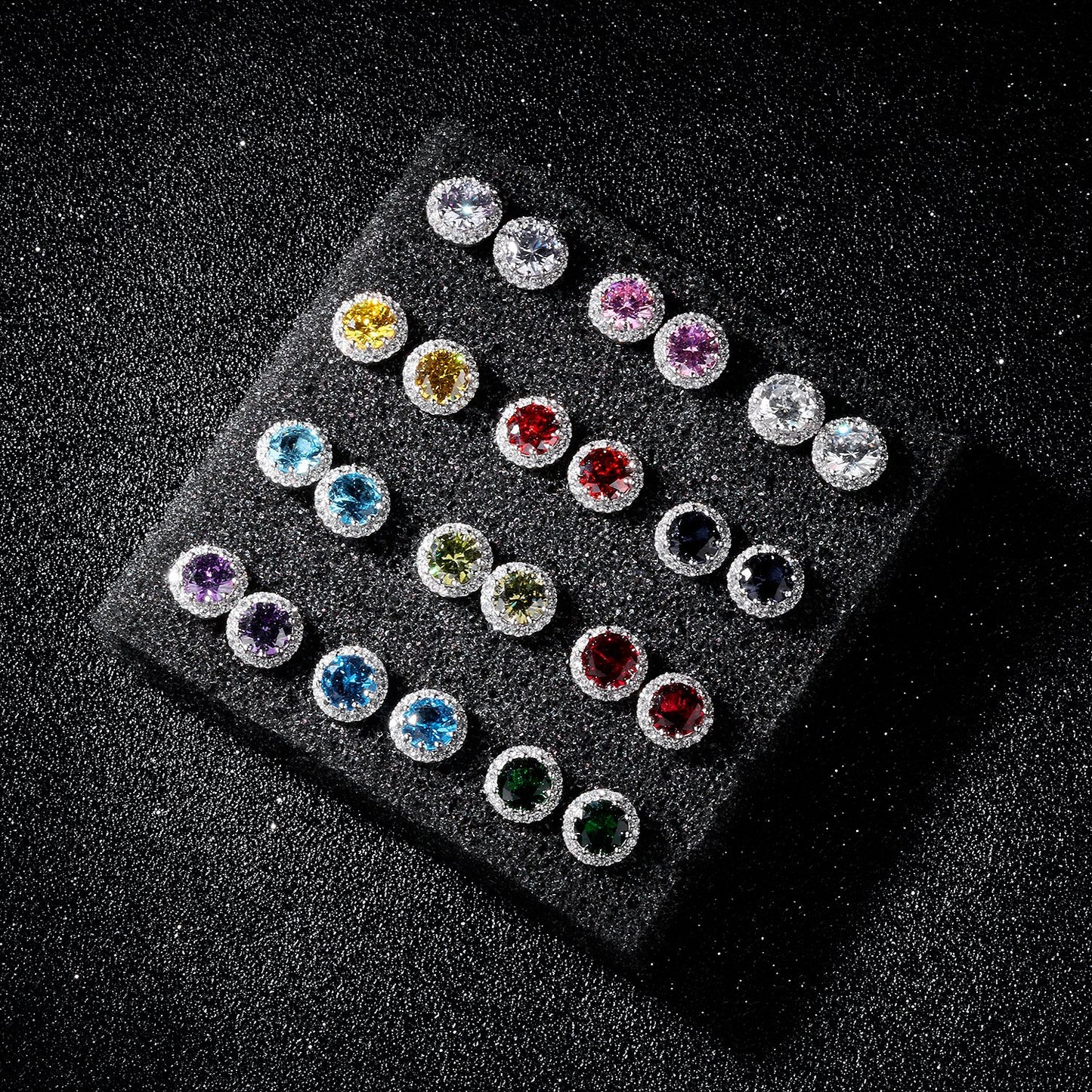 Rockyu ピアス レディース スタッド 一粒ジルコニア 丸型 シルバー キャッチ付き