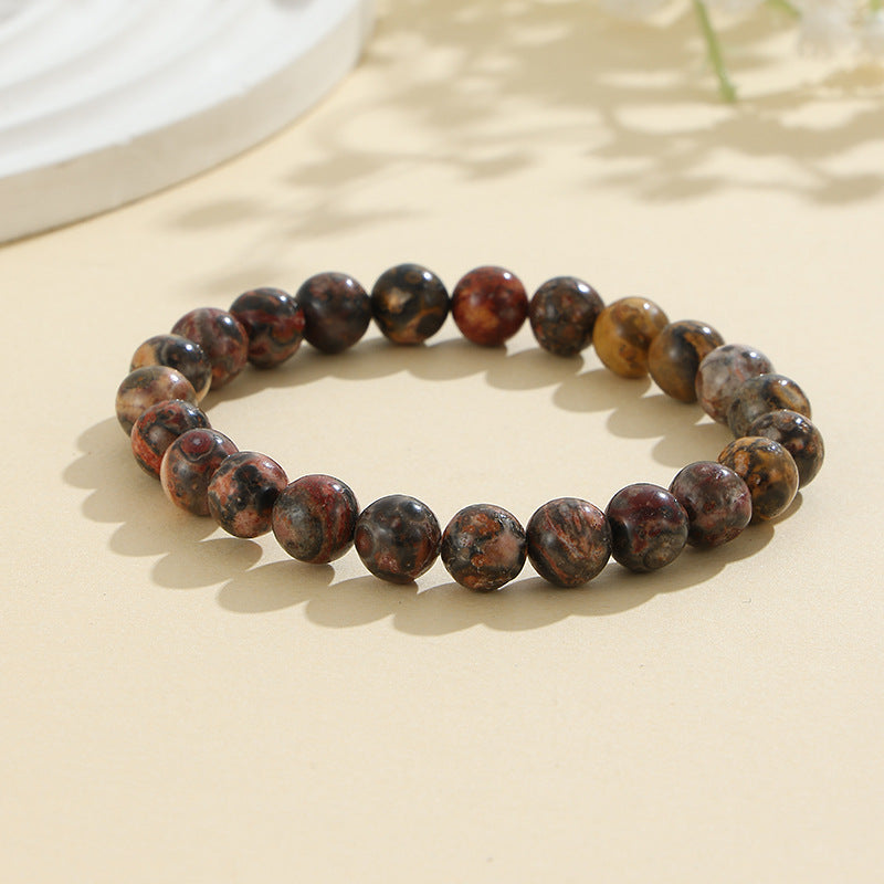 Rockyu ブレスレット レディース 天然石 ビーズブレスレット 瑪瑙 オニキス アンティーク風