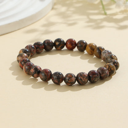 Rockyu ブレスレット レディース 天然石 ビーズブレスレット 瑪瑙 オニキス アンティーク風